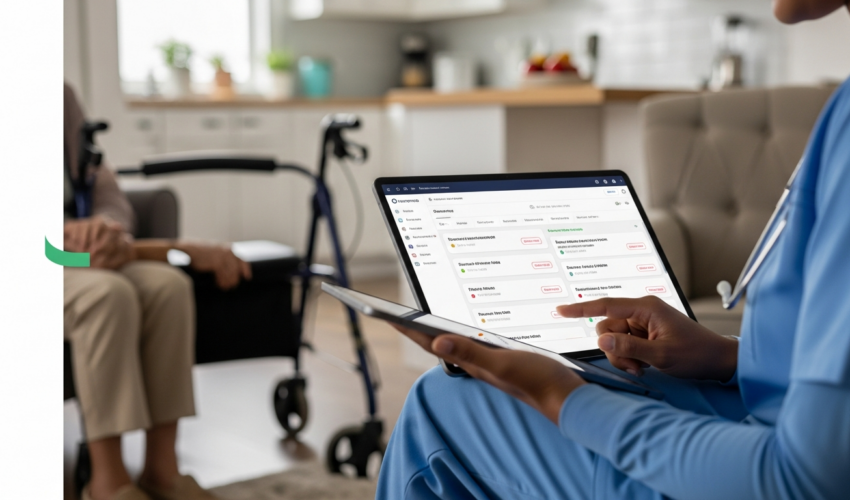 Illustration of therapy scheduling software for home health